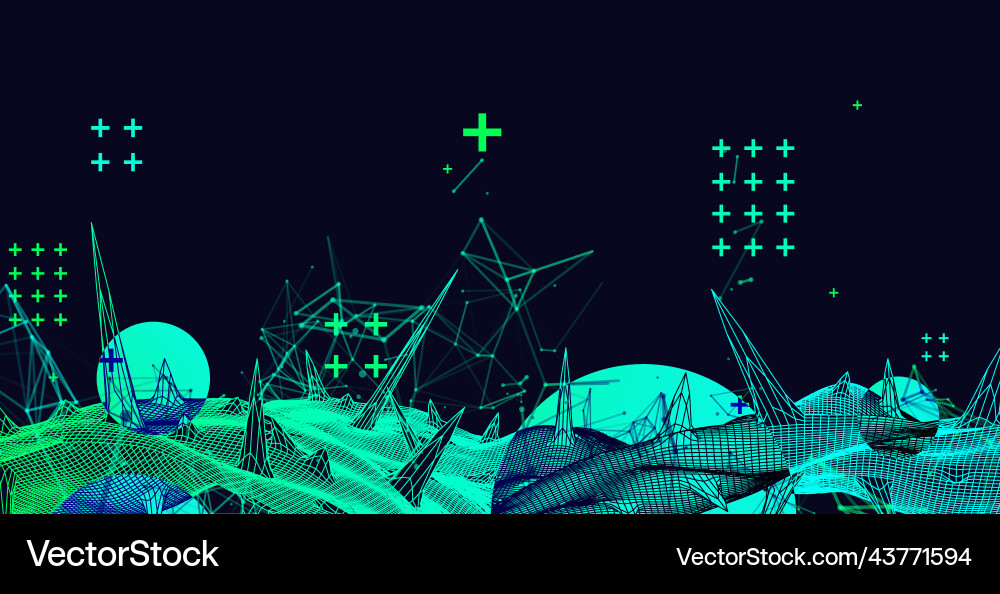 Wireframe science background with plexus effect Wireframe science background with plexus effect vector image