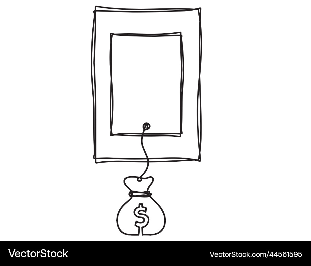 Abstract picture frame with dollar as continuous Abstract picture frame with dollar as continuous Vector Image