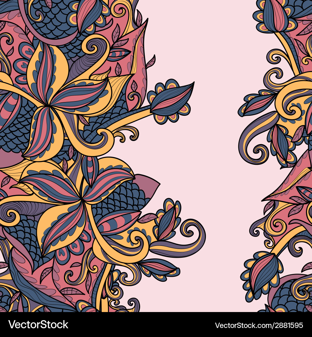 Border with abstract hand-drawn pattern Vector Image