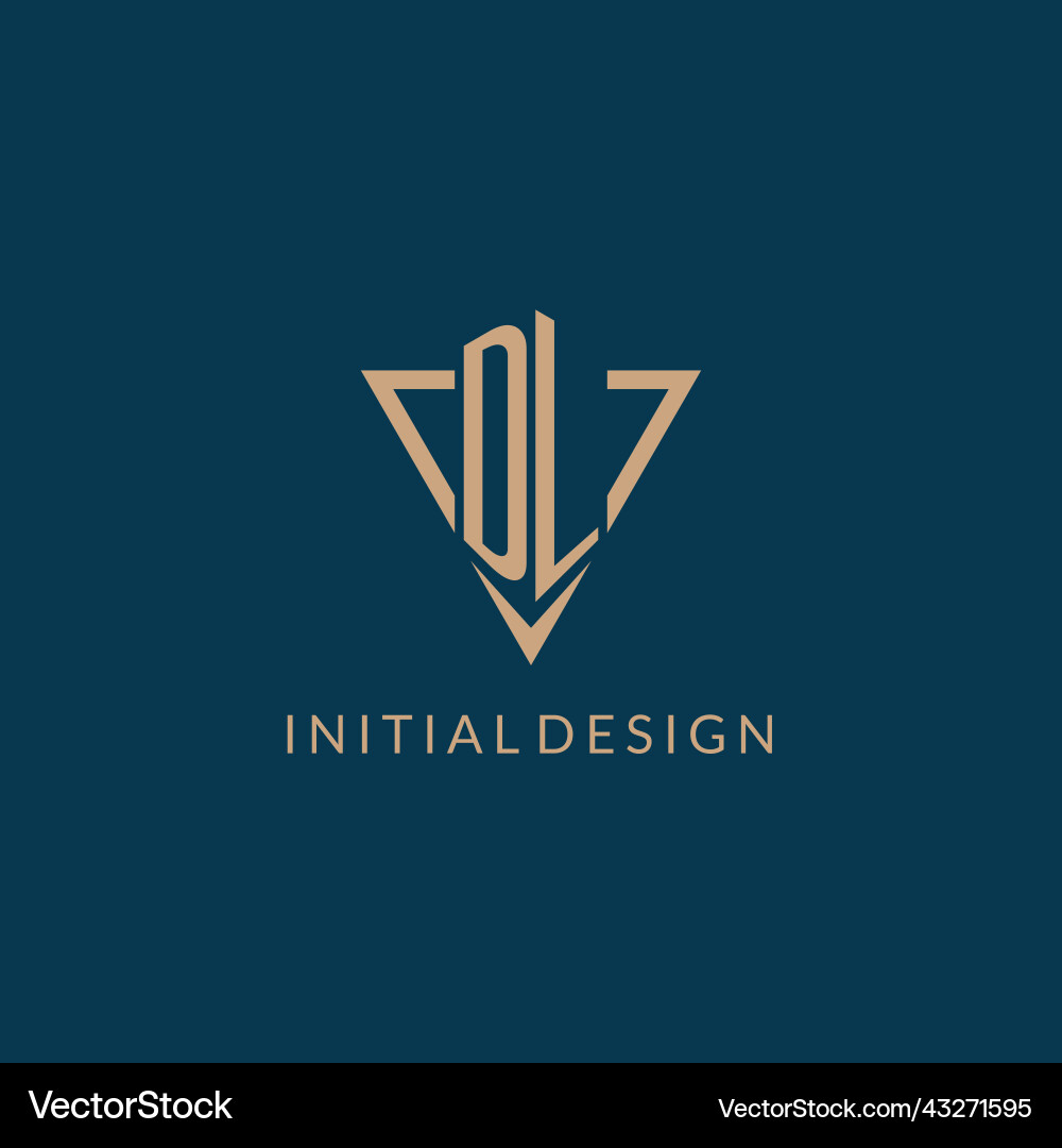 Dl logo initials triangle shape style creative vector image