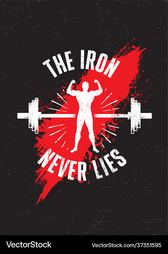 Eisen nie liegt Fitness-Typografie inspirierend Eisen nie liegt Fitness-Typografie inspirierend vektorbild