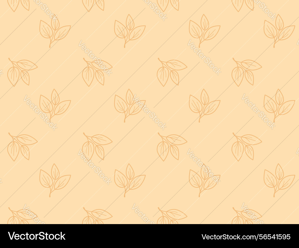 Elegant minimalist leaf pattern in soft peach Elegant minimalist leaf pattern in soft peach vector image