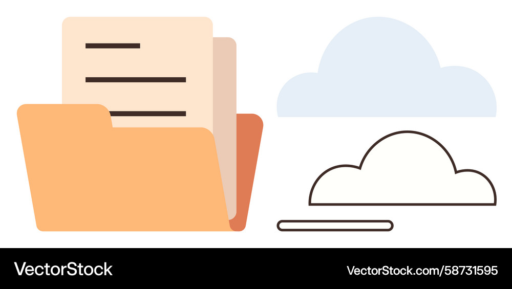 File storage folder and cloud connection File storage folder and cloud connection Vector Image
