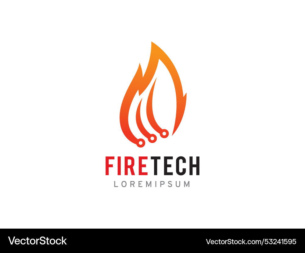 Fire technology logo symbol or icon template Fire technology logo symbol or icon template vector image