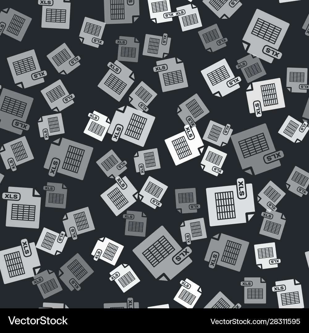 Grey xls file document download button icon Vector Image