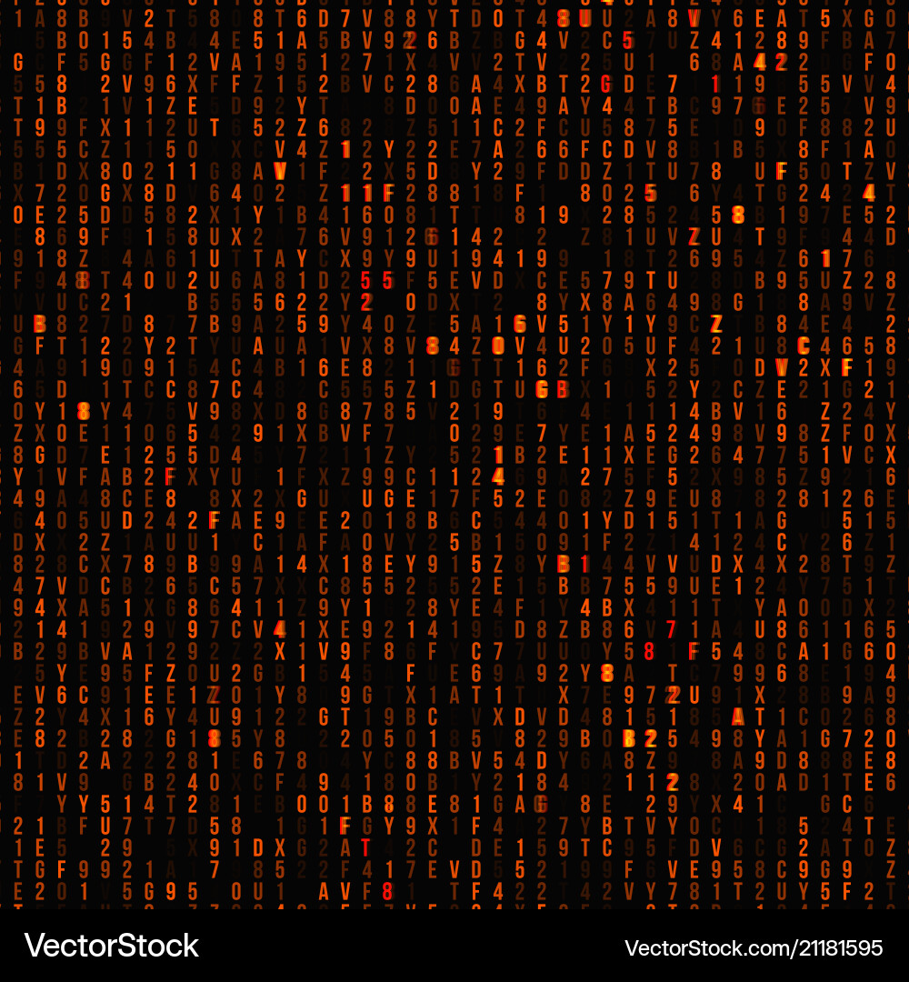 Hexadecimal Code Matrix Background vector image