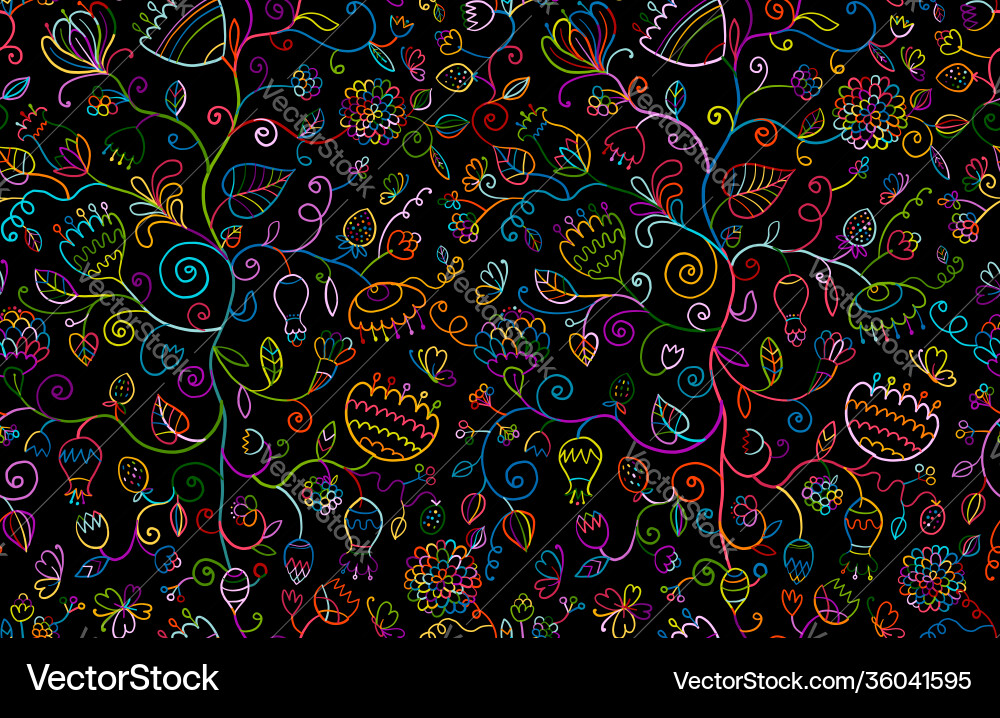Magic garden background seamless pattern for your Vector Image