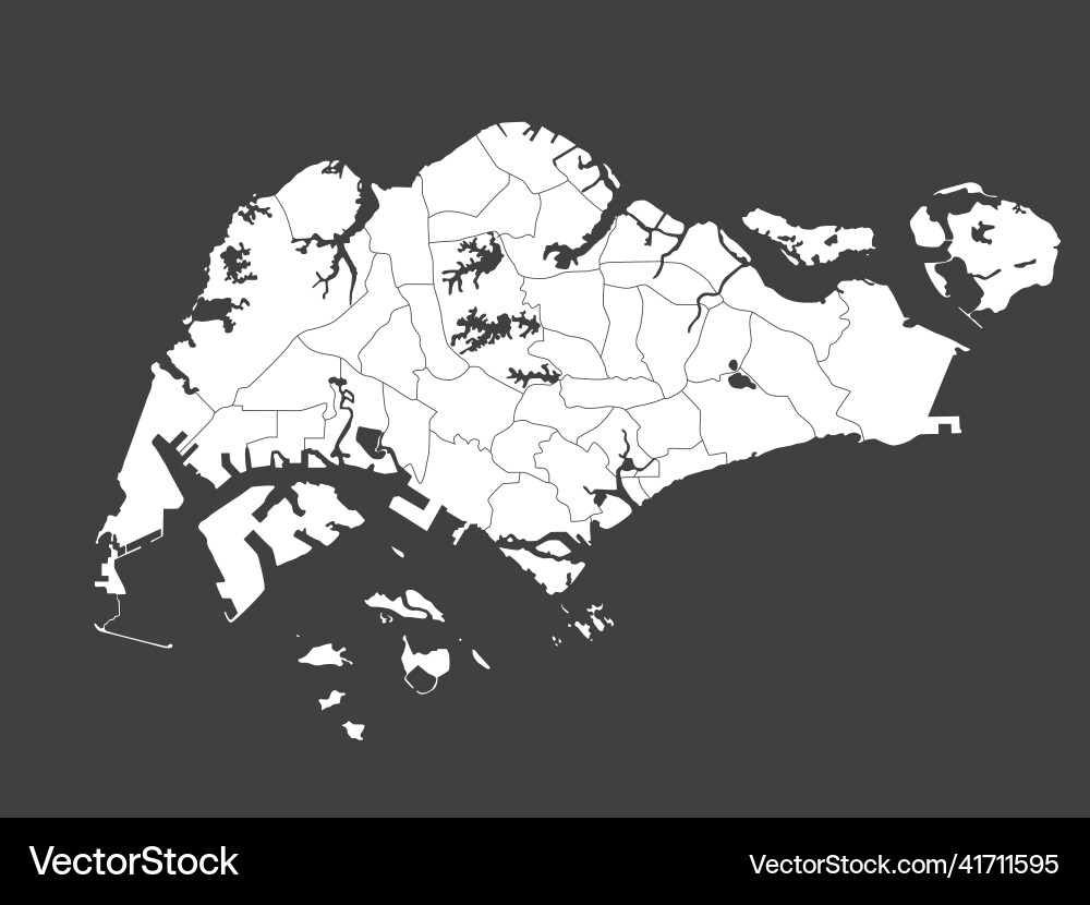 Map country singapore divided on regions Map country singapore divided on regions Vector Image