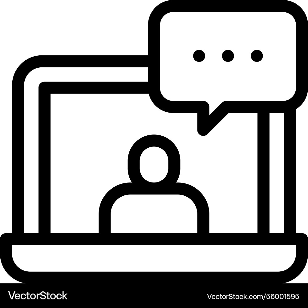 Online learning icon thin linear style design Online learning icon thin linear style design vector image