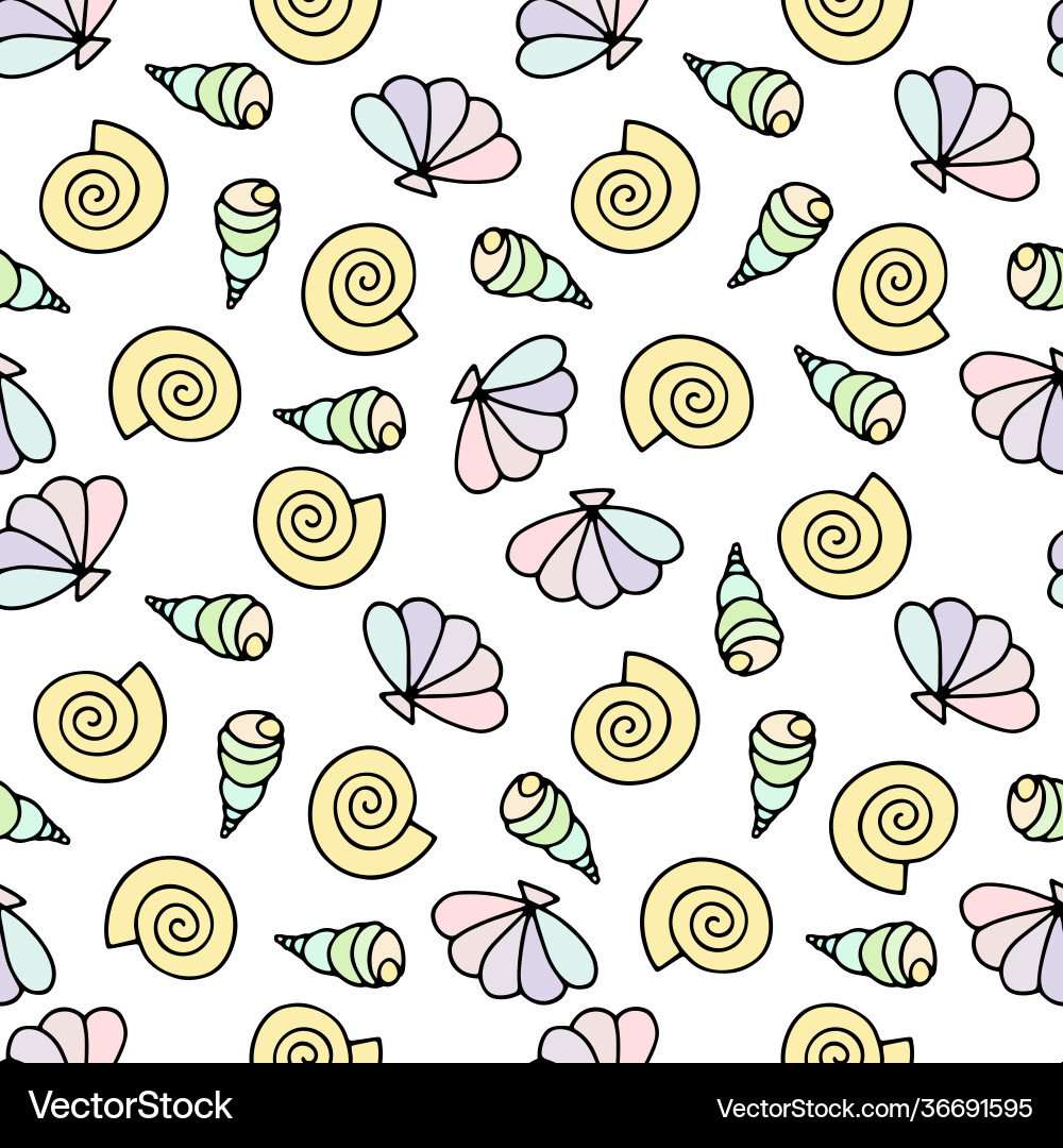Pastel Seashell Pattern Vector Image