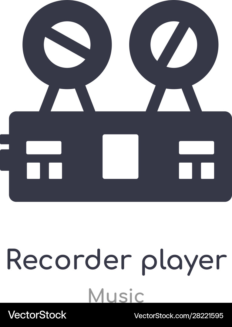 Recorder player outline icon isolated line from vector image