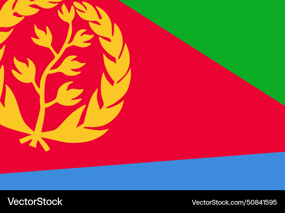 Rectagular flag cutout of eritrea Rectagular flag cutout of eritrea vector image