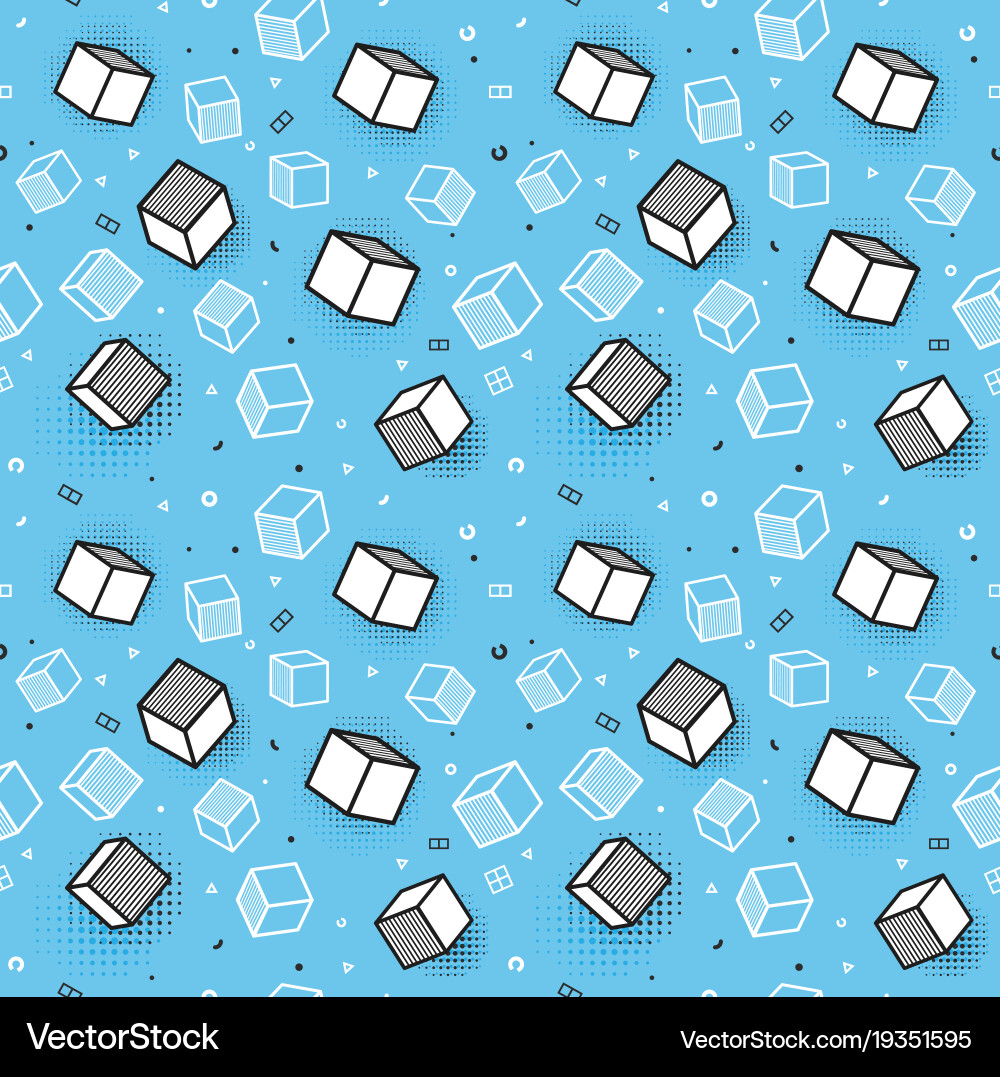 Seamless pattern colorful with 3d vector image