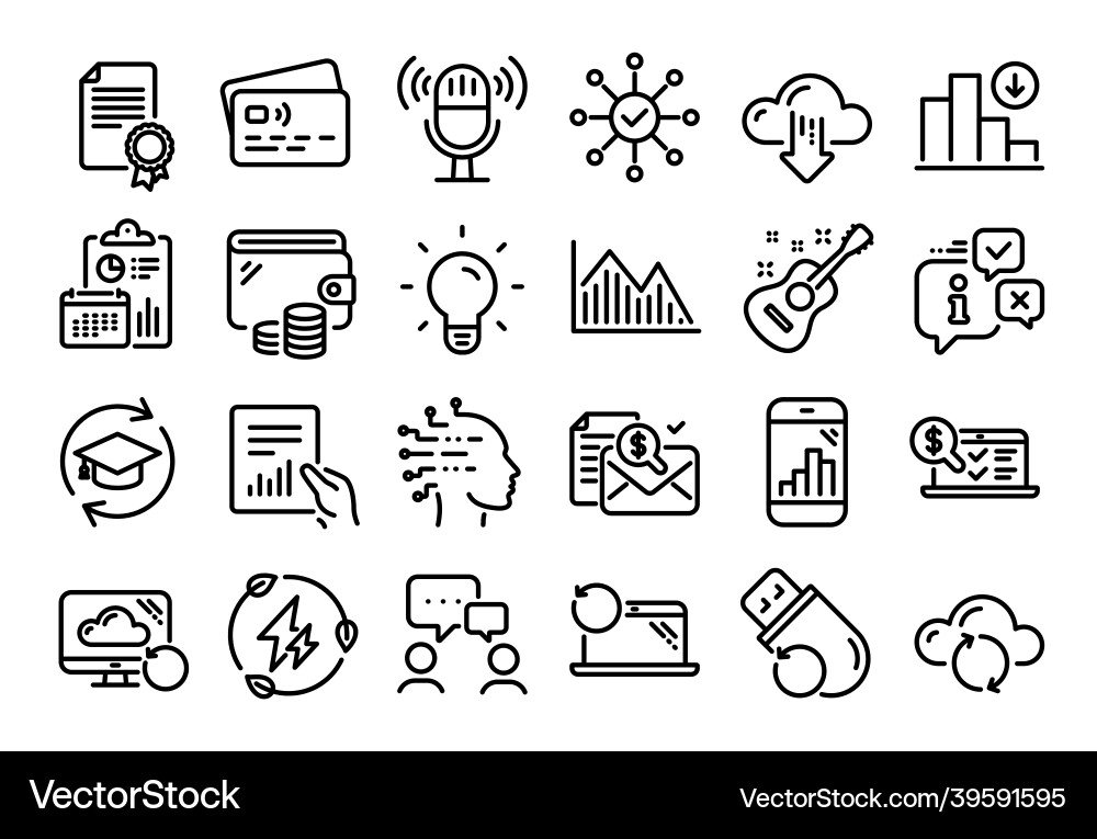 Set of microphone document and continuing Set of microphone document and continuing vector image