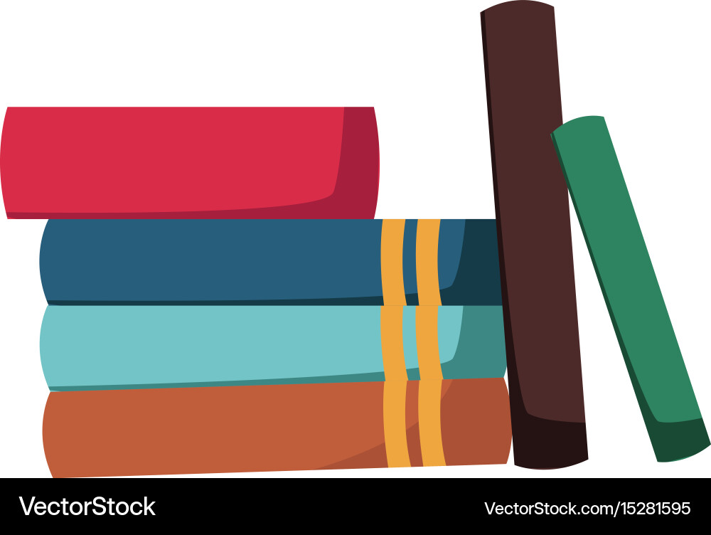 Stack of books collection library image vector image