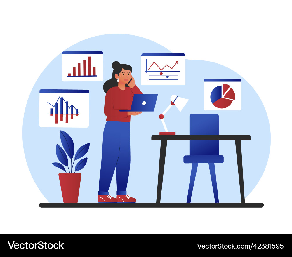 Statistic metrics concept vector image