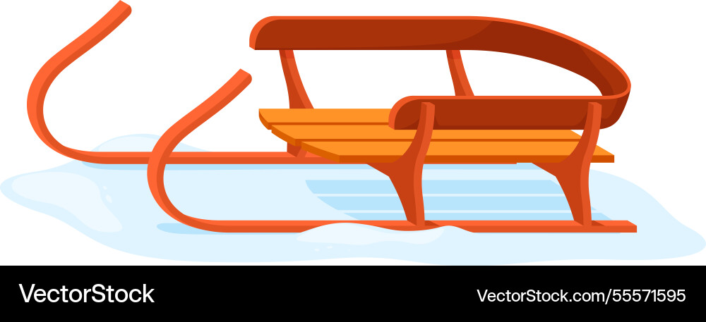 Wooden sleds for kids ready winter fun Wooden sleds for kids ready winter fun vector image