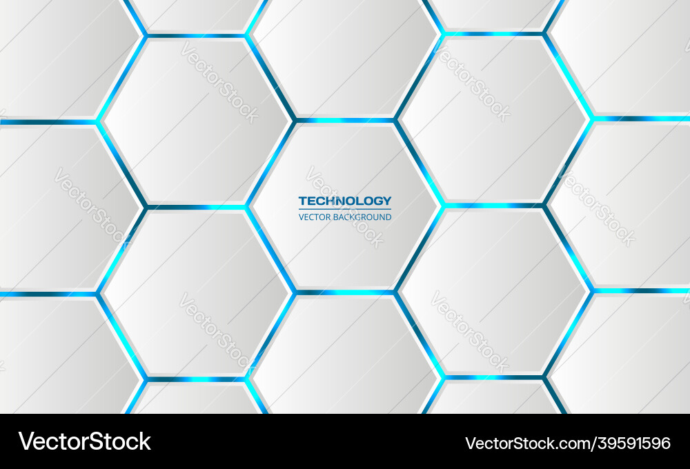 3d hexagonal technology abstract white background 3d hexagonal technology abstract white background vector image