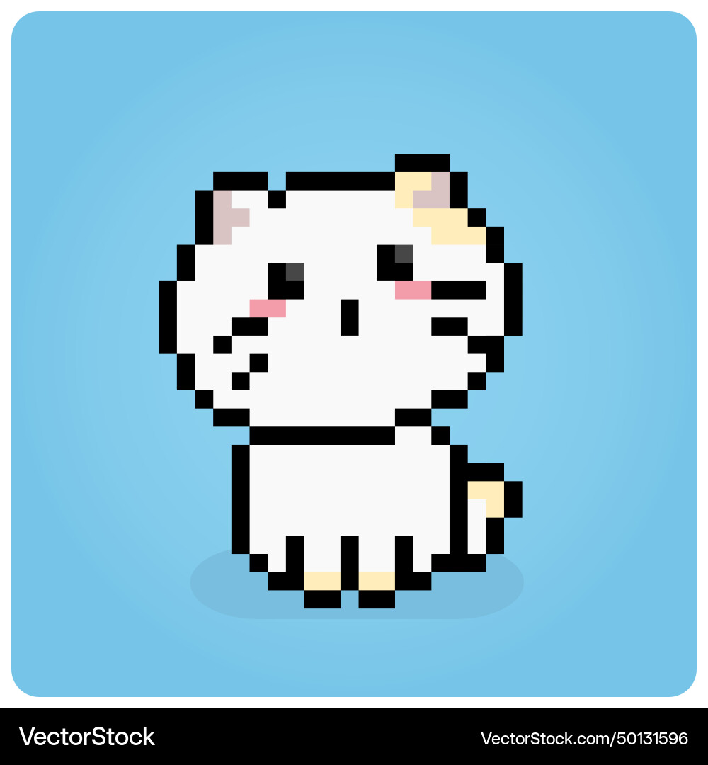 8-bit Pixel Cat - Retro Game Asset vector image