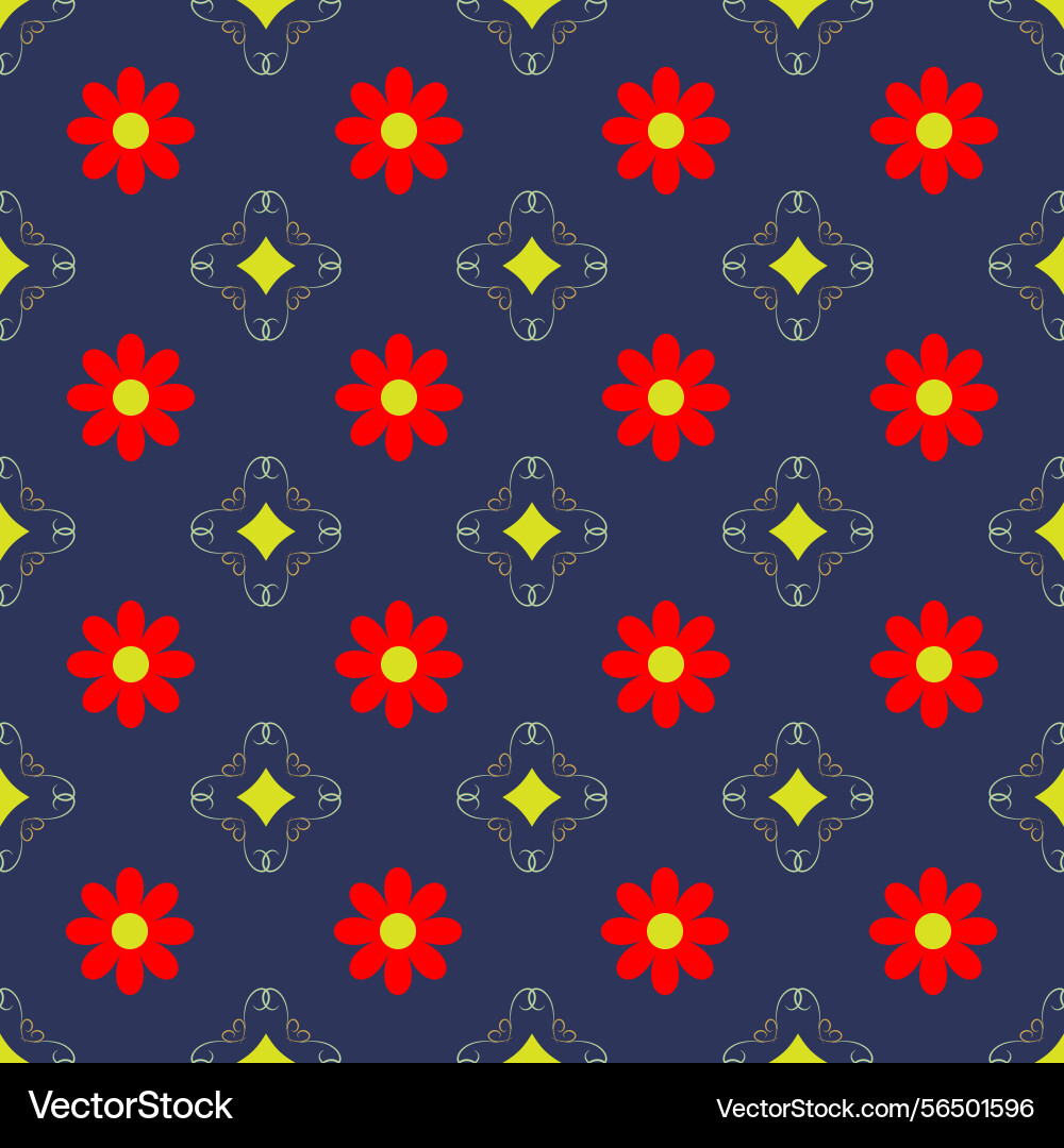 Abstract pattern with red flower on dark Abstract pattern with red flower on dark vector image