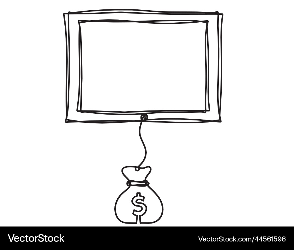 Abstract picture frame with dollar as continuous Vector Image