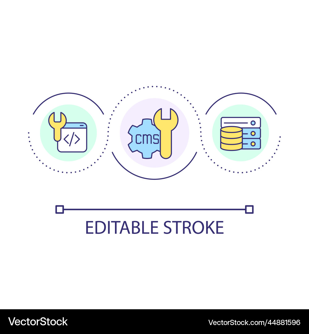 CMS Data Optimization Loop Icon vector image