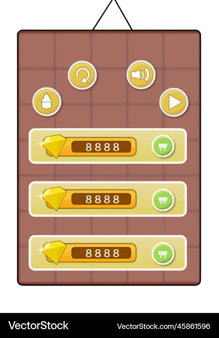Complete set of level button game ui pop-up icon Vector Image