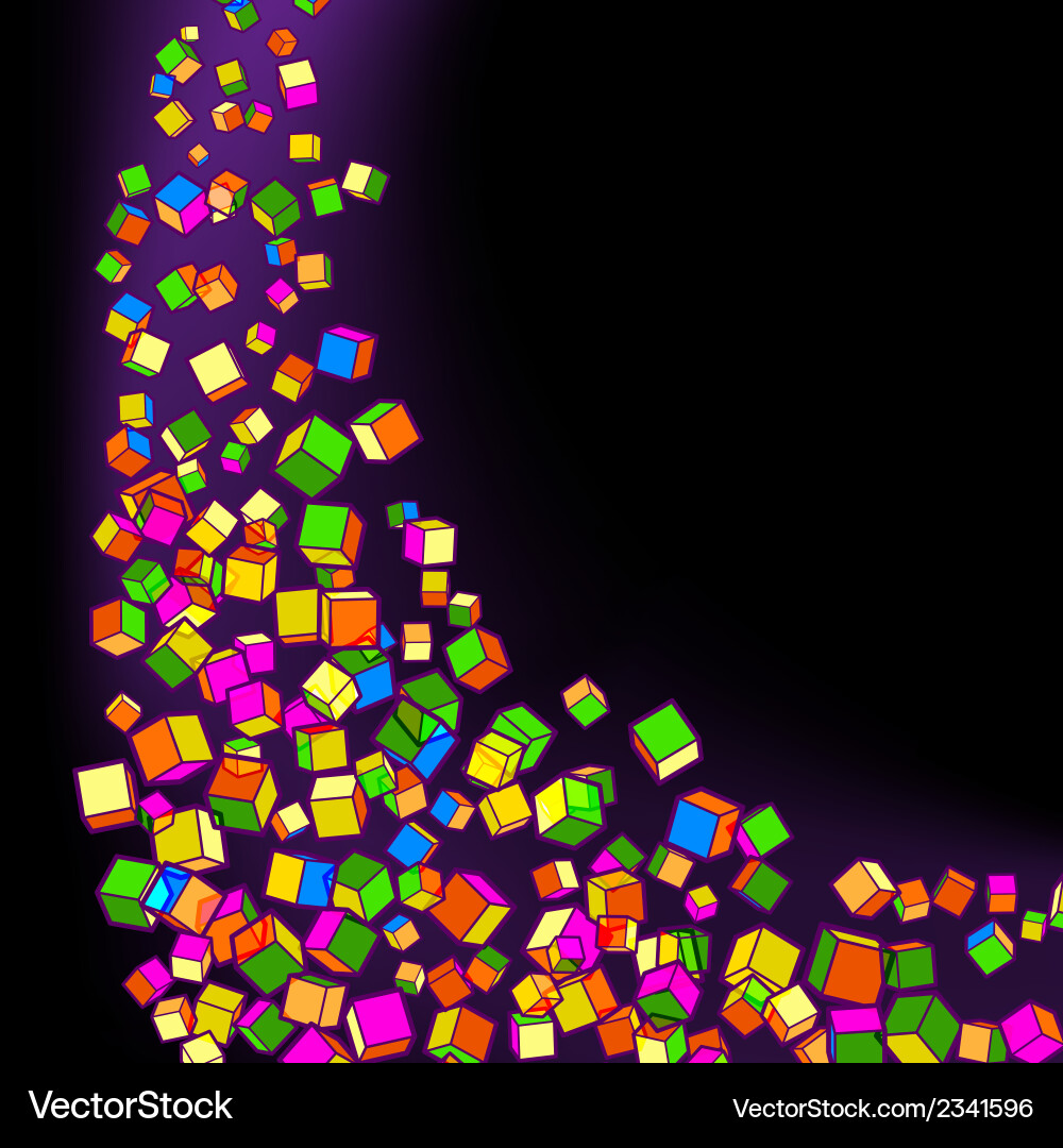 Dynamic Cube Art - Abstract Shape vector image