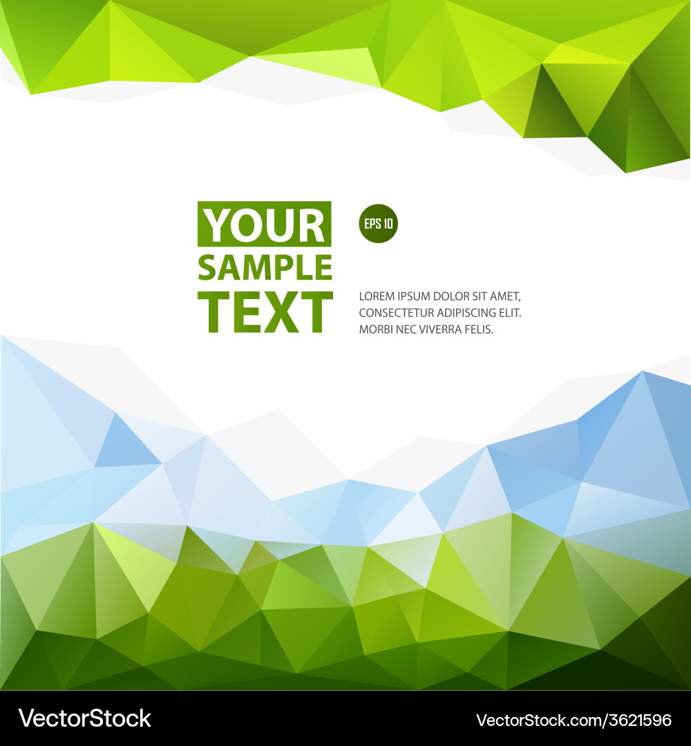 Frame from triangle abstract background with text vector image