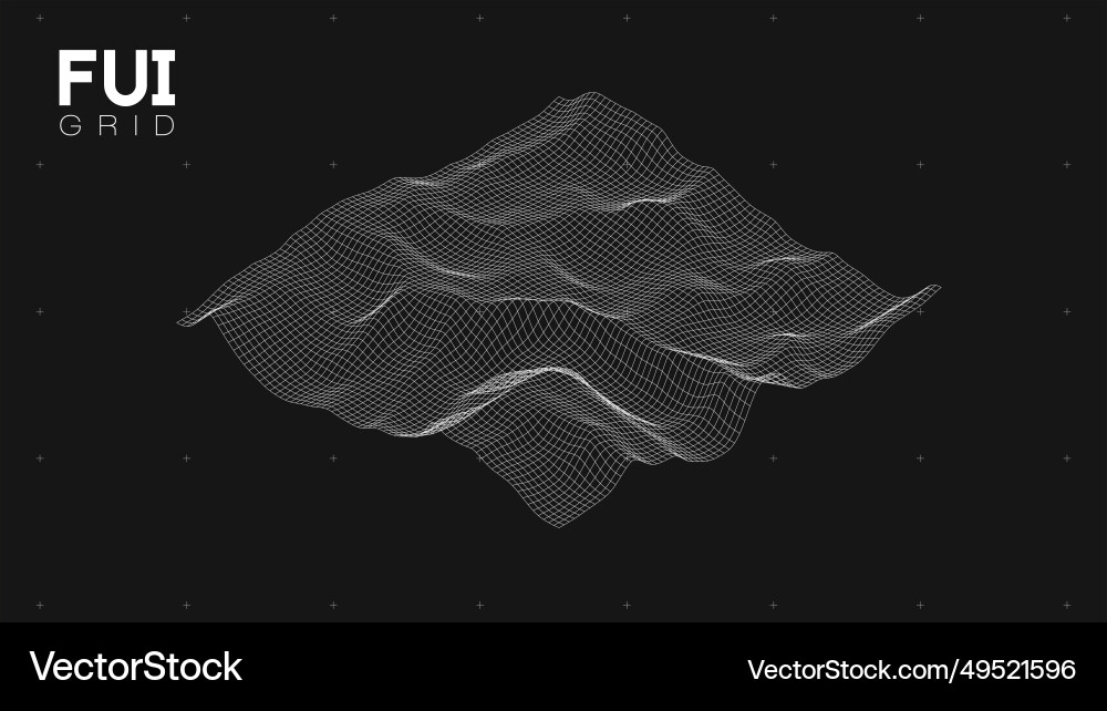 Fui gui 3d landscape scan grid abstract Fui gui 3d landscape scan grid abstract vector image