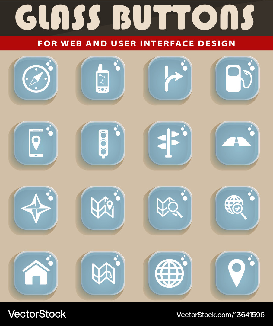 Navigation simply icons vector image