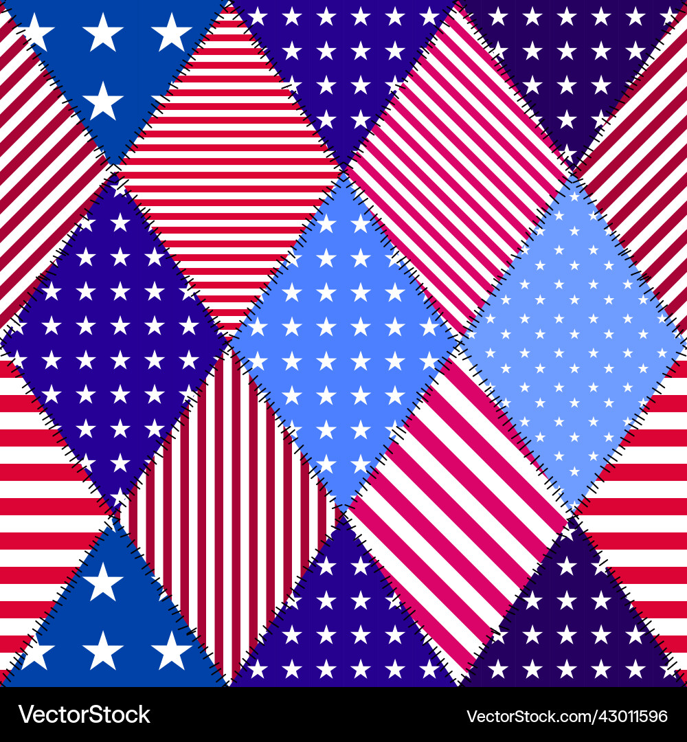 Patchwork textile pattern seamless quilting Patchwork textile pattern seamless quilting vector image