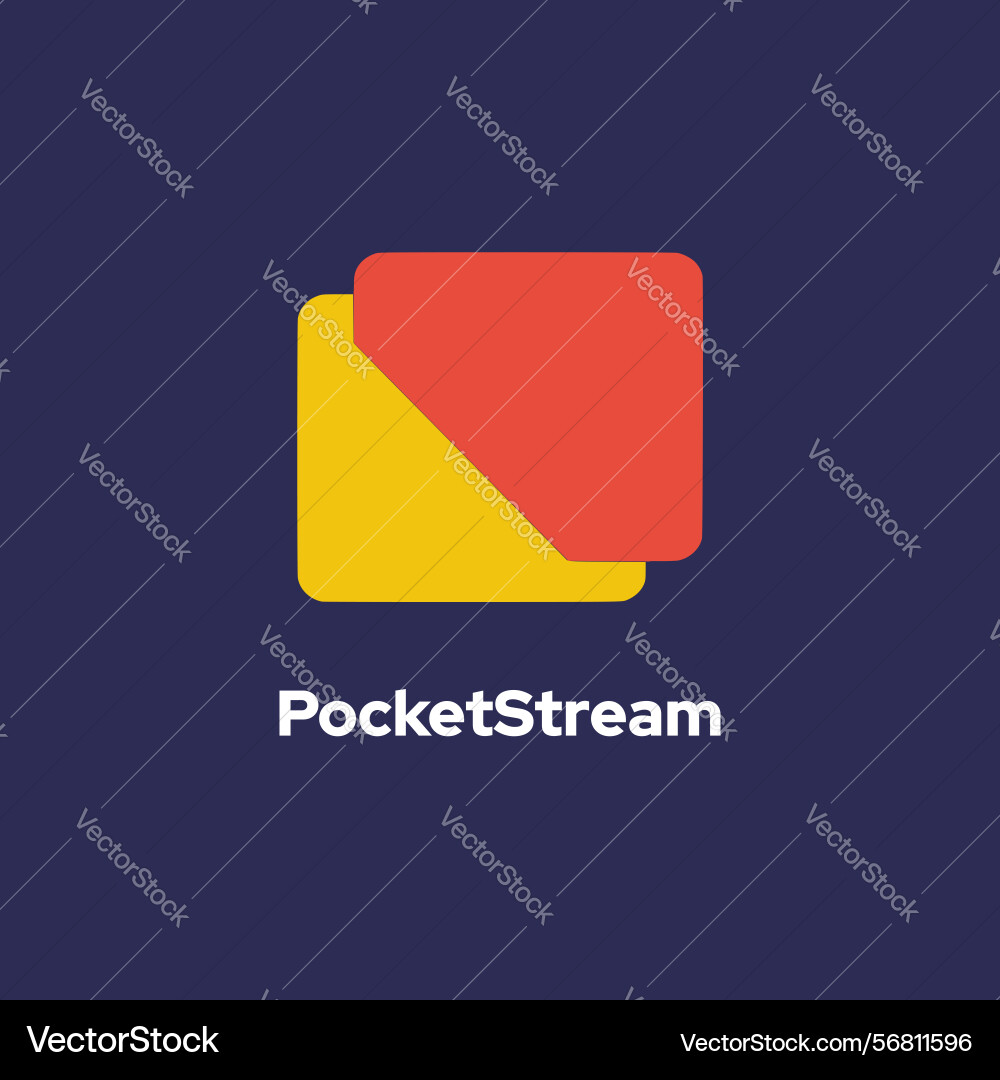 Pocketstream - minimalist blockchain icon Vector Image