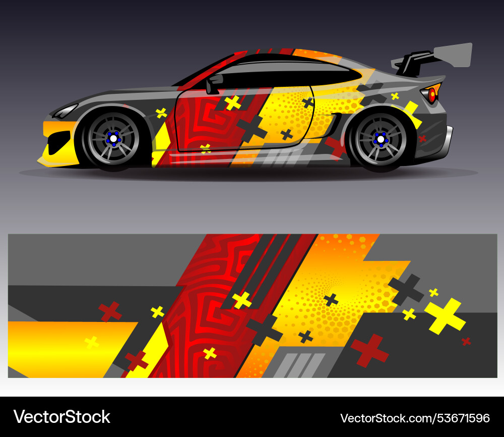 Racing Stripe Car Wrap vector image