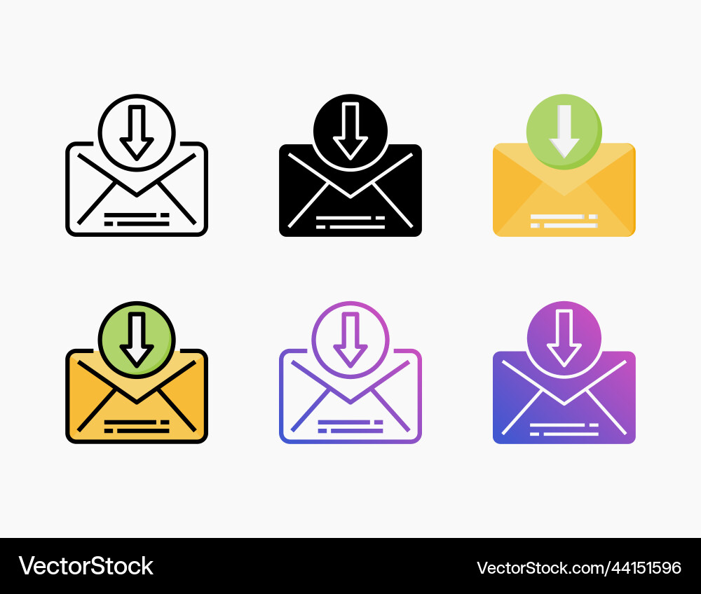 Receive icon set with different styles Receive icon set with different styles vector image