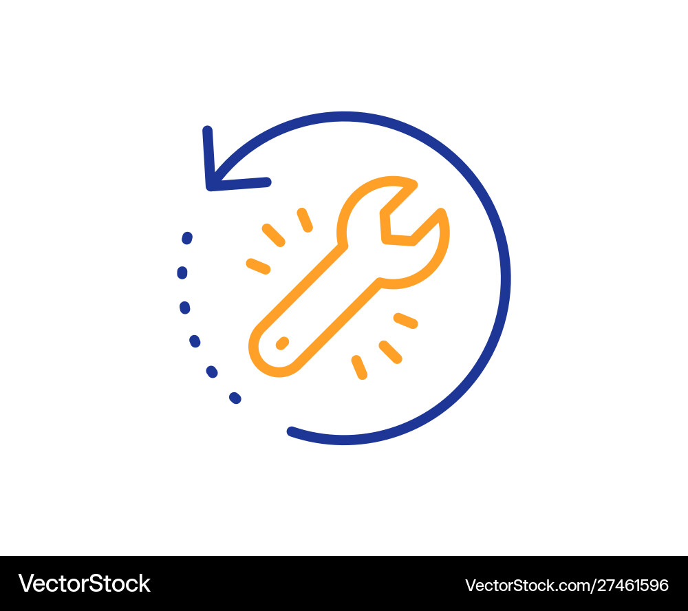 Recovery tool line icon backup data sign restore vector image