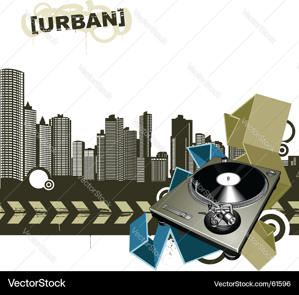 Urban Turntable Beat Vector Image