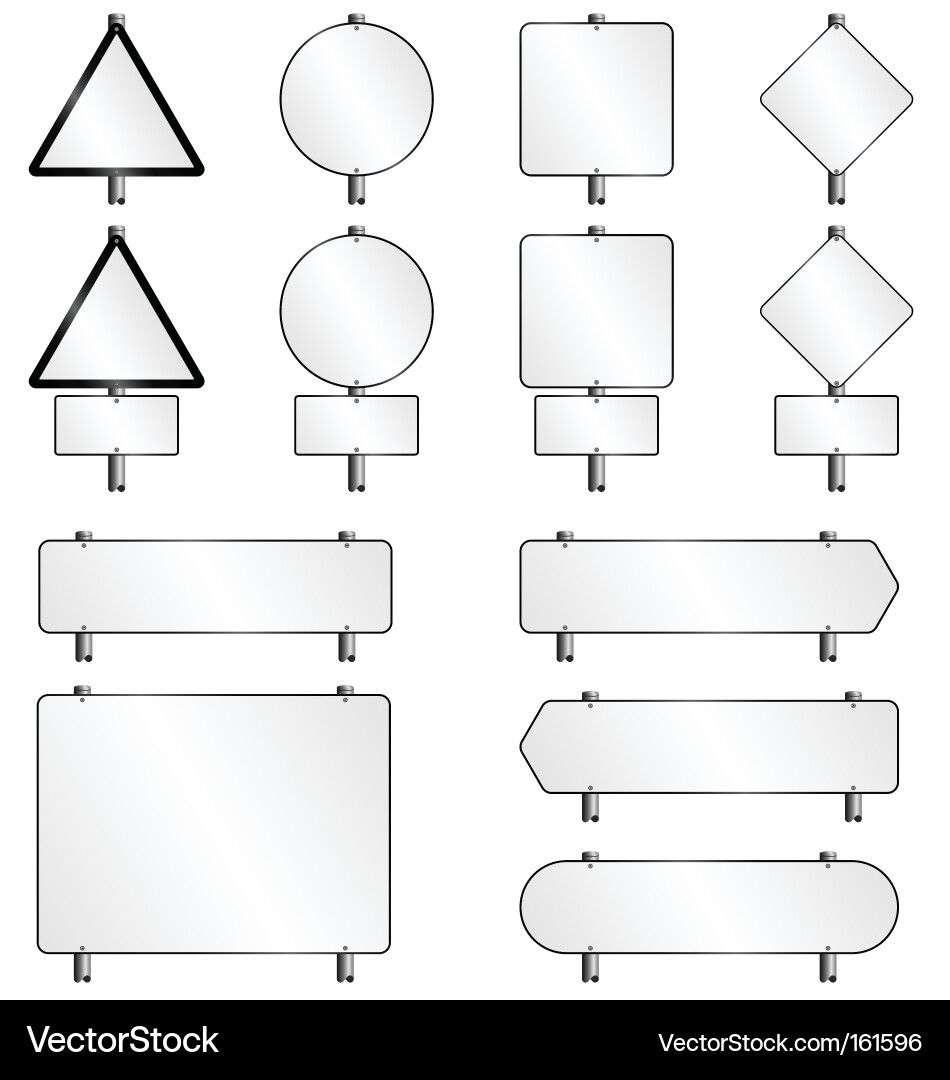 White Sign Collection Vector Image
