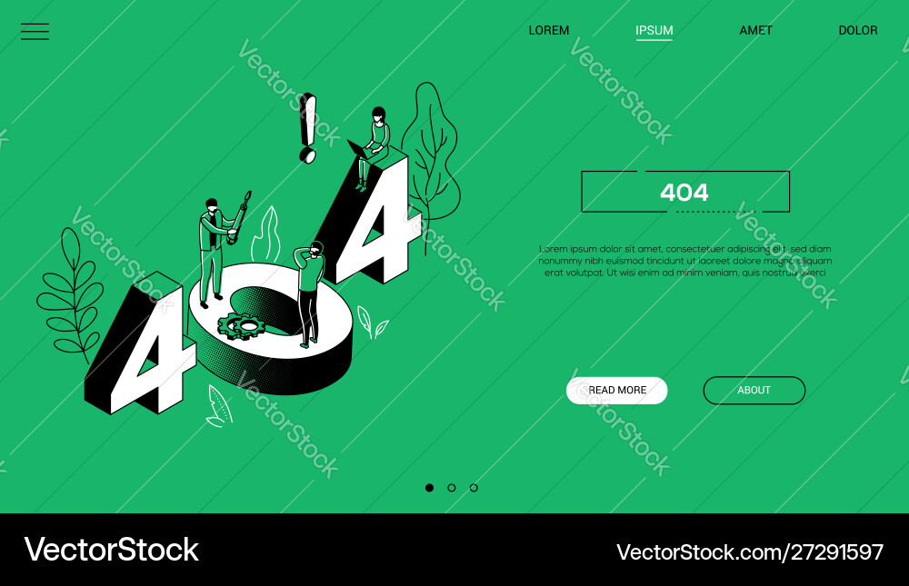 404 error isometric landing page colorful web 404 error isometric landing page colorful web vector image