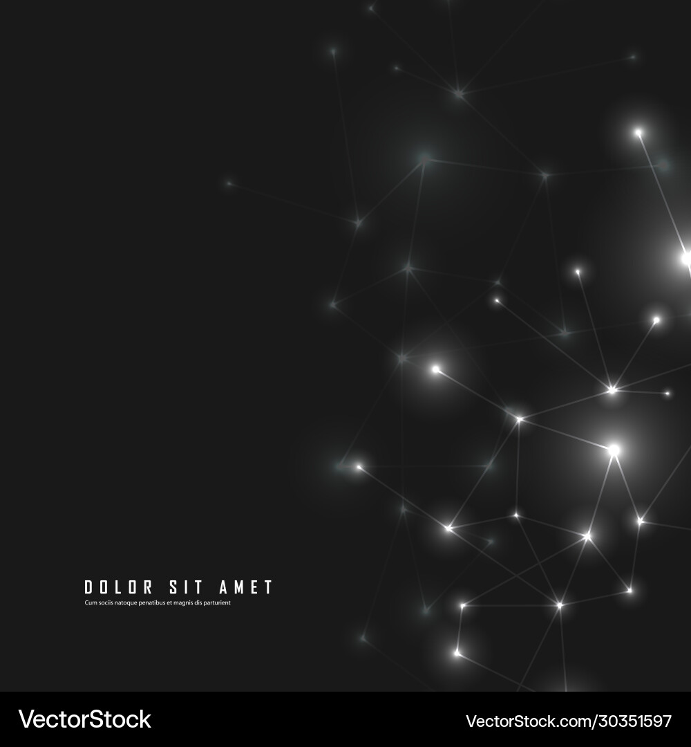 Abstract connected dots and lines on black Abstract connected dots and lines on black vector image