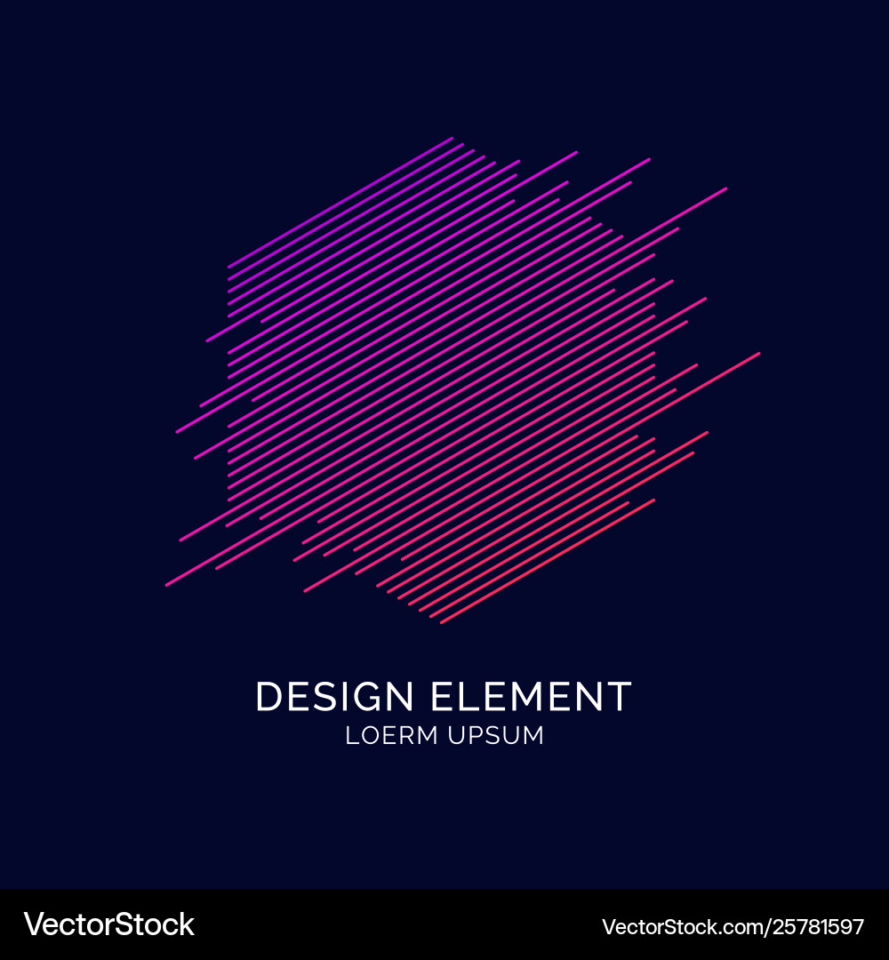 Abstract elements with dynamic lines vector image