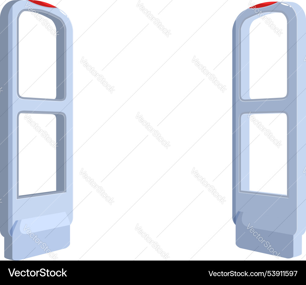 Anti theft sensor gate detecting shoplifting items Anti theft sensor gate detecting shoplifting items vector image