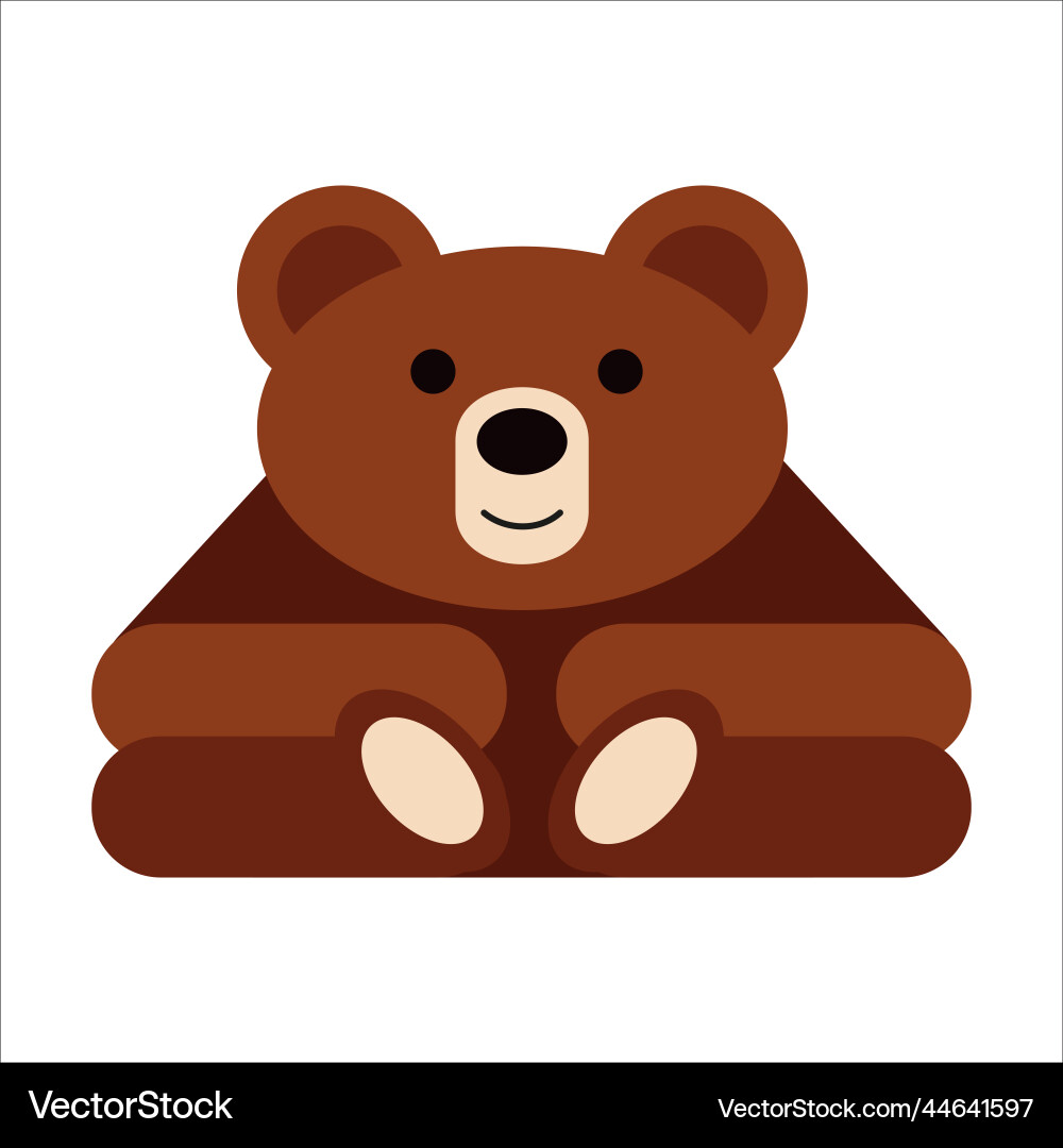 Bear in simple style on white background Bear in simple style on white background vector image
