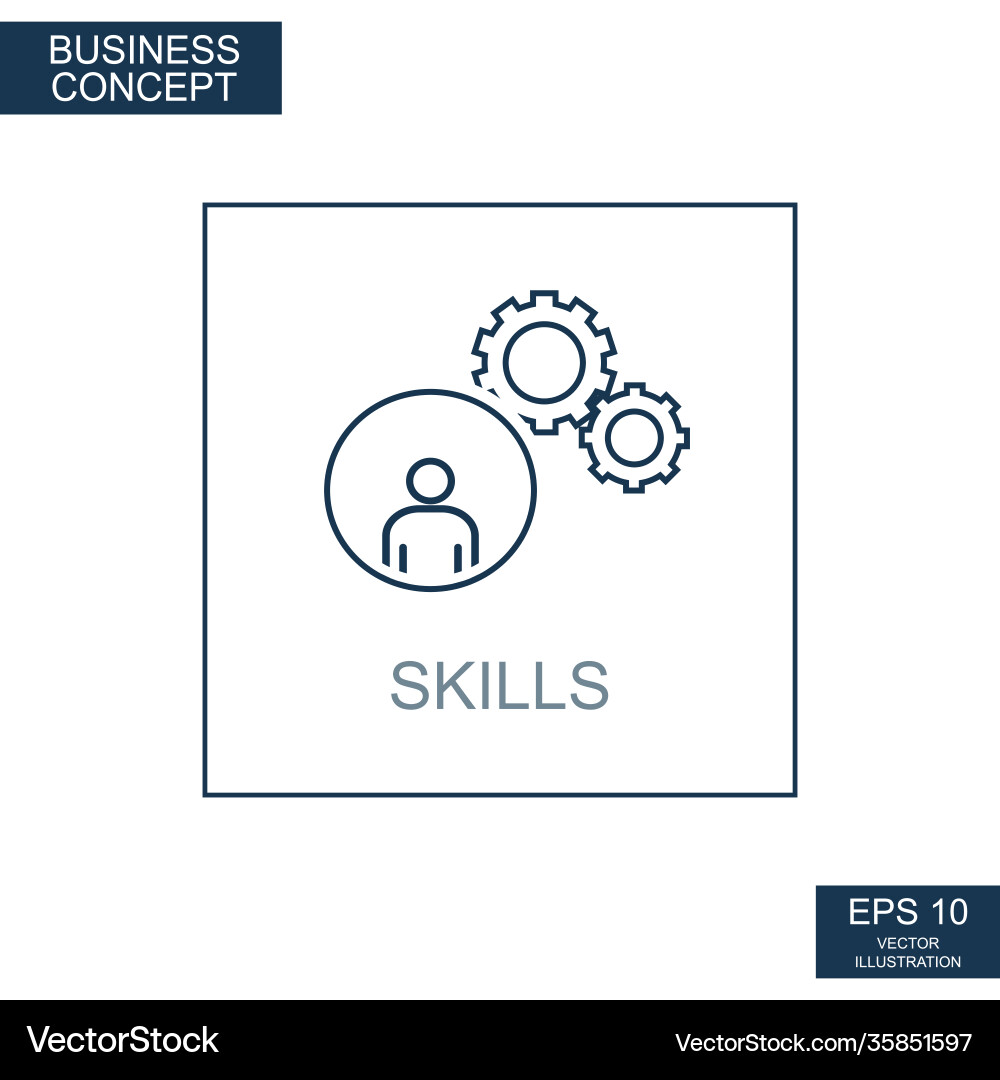 Business concept web icon from thin lines skill Vector Image