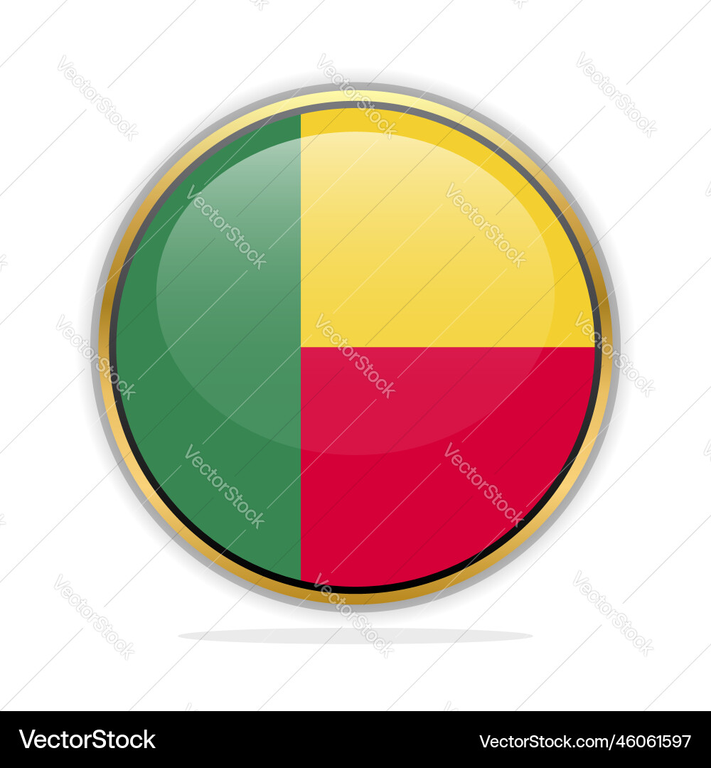 Button flag design template benin Button flag design template benin Vector Image