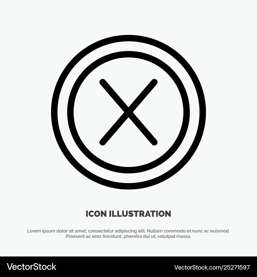 Close cross interface no user line icon Close cross interface no user line icon vector image