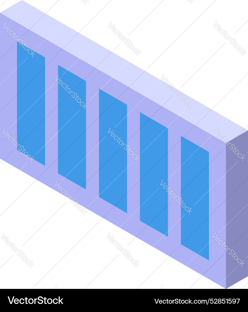 Data chart showing growing bars in 3d isometric vector image