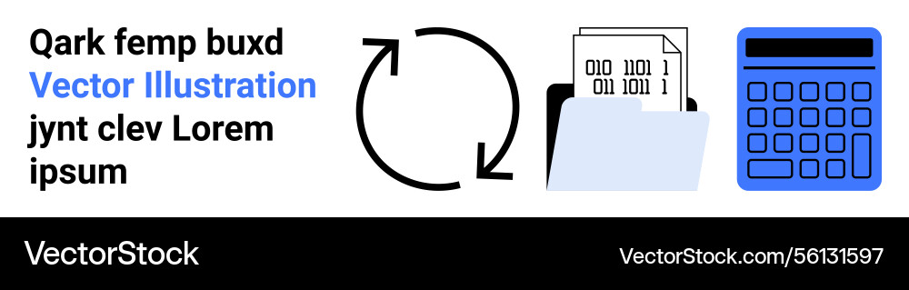 Data processing cycle with file management Vector Image