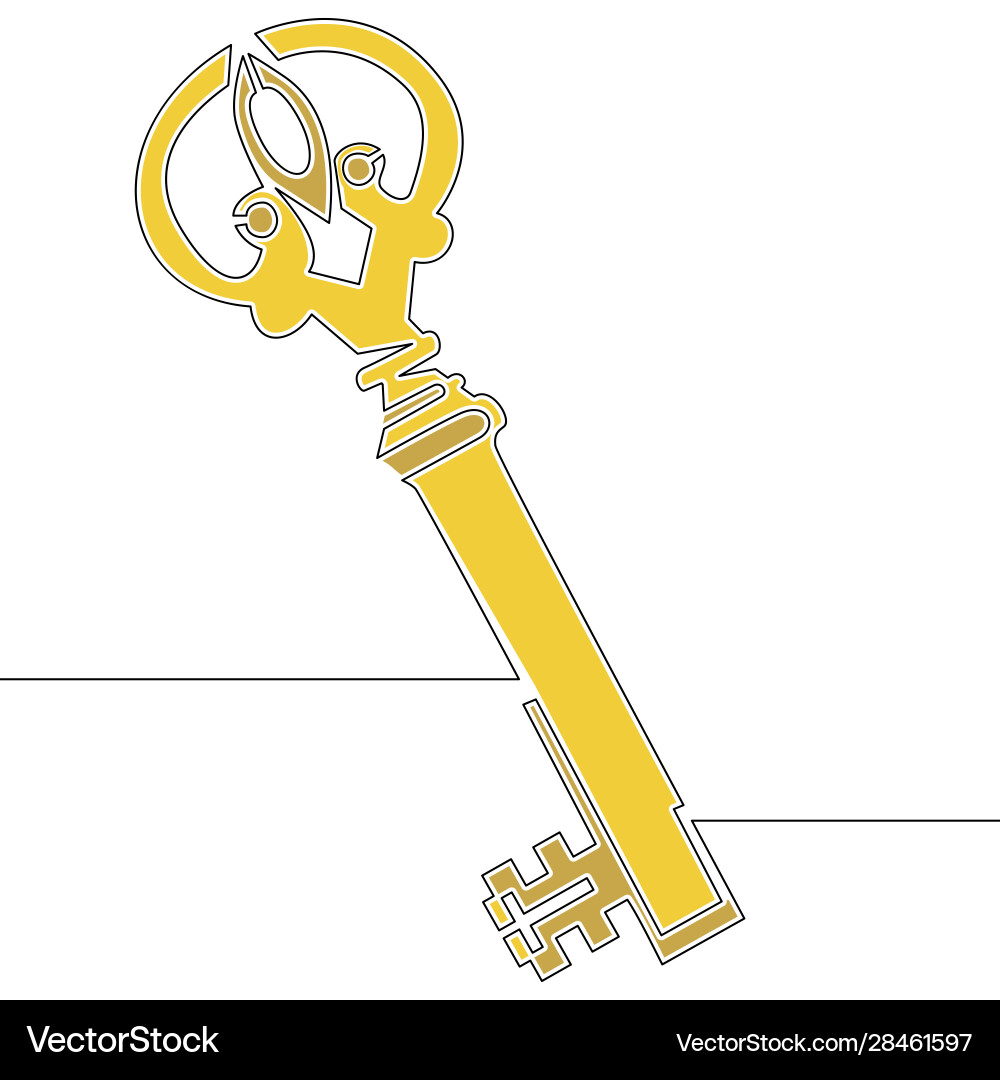 Flat colorful continuous drawing line key concept Vector Image