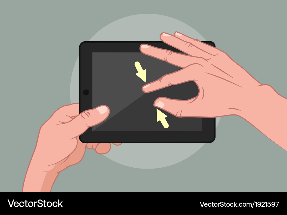 Hands using pad Vector Image